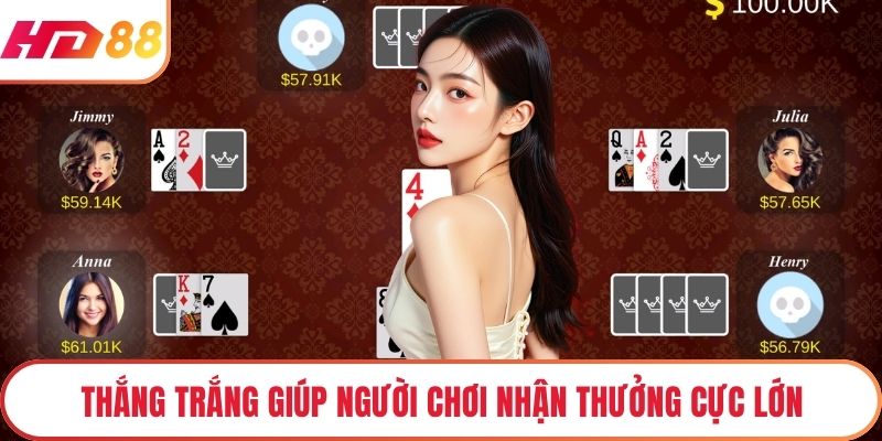 Thắng trắng giúp người chơi nhận thưởng cực lớn